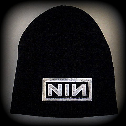 NINE INCH NAILS - -Embroidered - Logo - Stretchy 100% acrylic fabric provides a one-size-fits-all . Soft and light-weight beanie with slightly ribbed knit texture